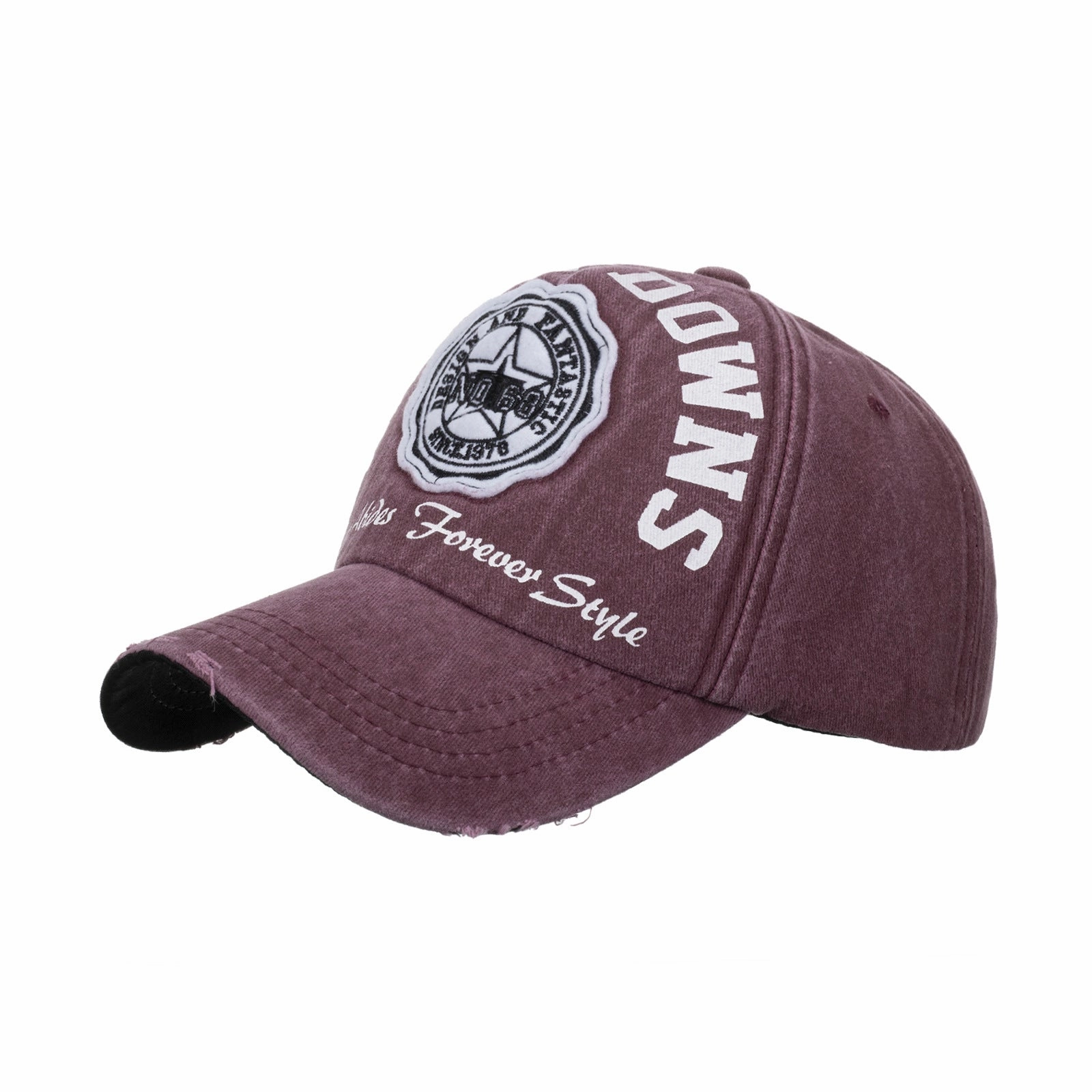 Wholesale Washed cotton alphabet print patch embroidered baseball cap