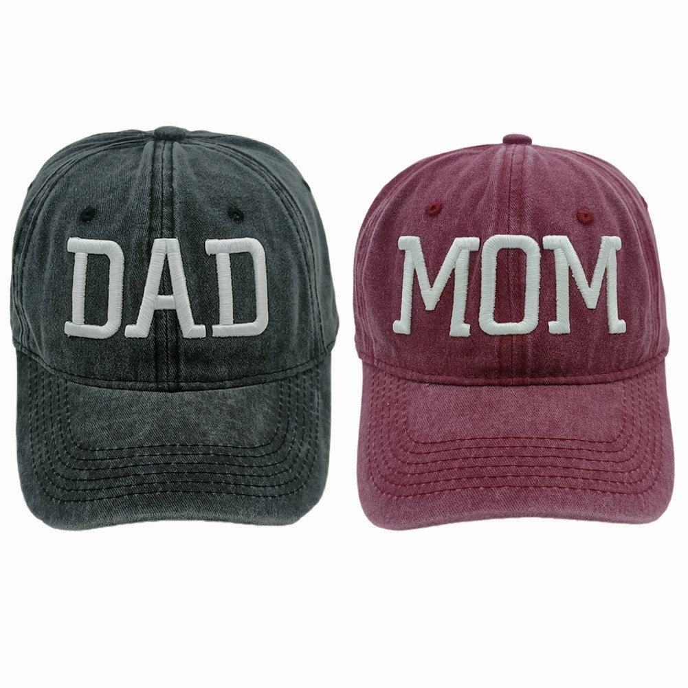 Wholesale Washed Cotton DAD MOM 3D Embroidered Baseball Cap