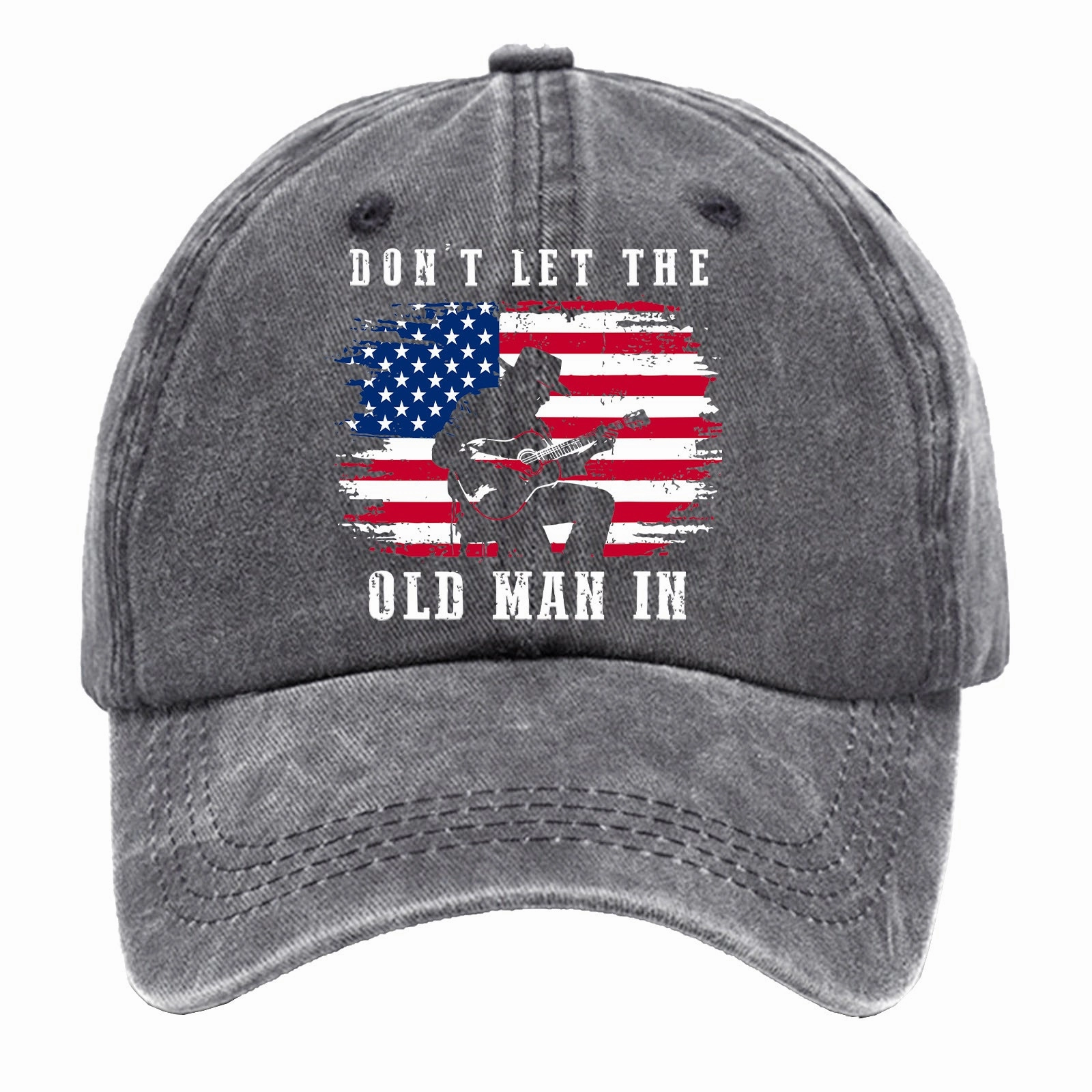 Wholesale Washed Cotton Printed Distressed Vintage Soft Top Baseball Cap