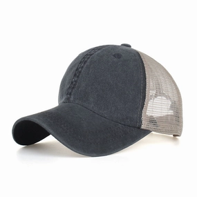 Wholesale Washed Cotton Smooth Mesh Baseball Cap