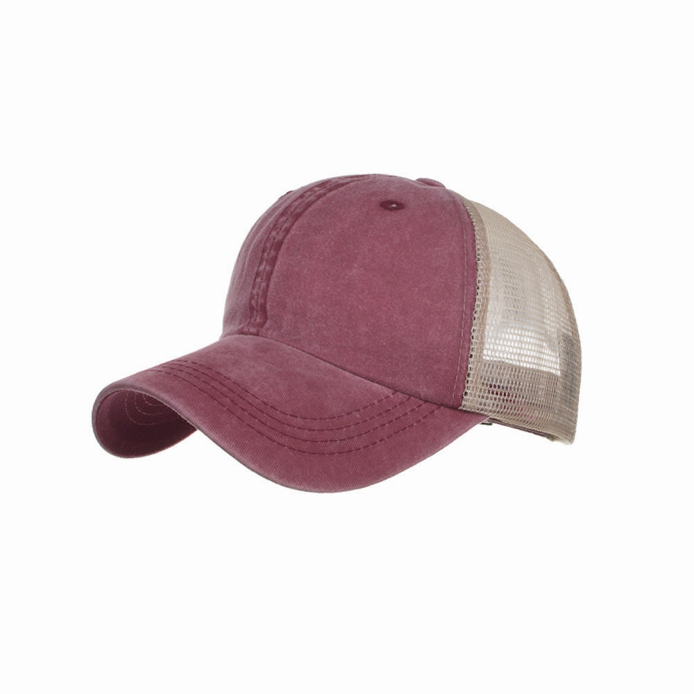 Wholesale Washed Cotton Smooth Mesh Baseball Cap