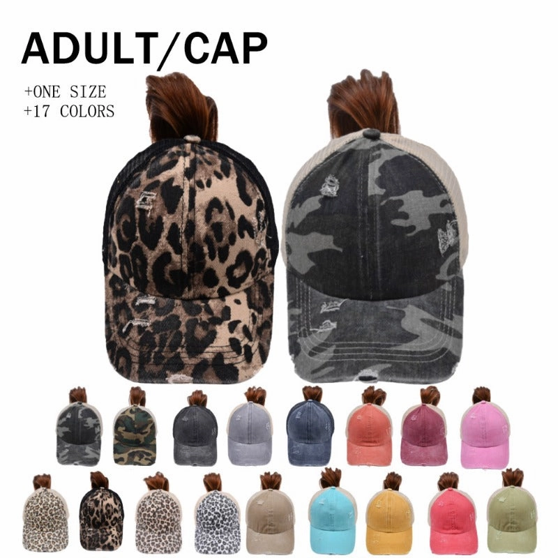 Wholesale Washed Cross Ponytail Fashionable Outdoor Sun Shading Duckbill Hat
