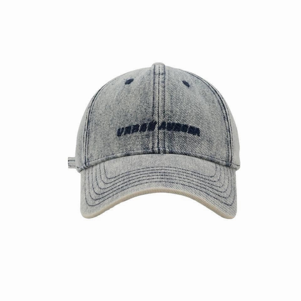 Wholesale washed denim peaked cap embroidered letters sun protection casual baseball cap