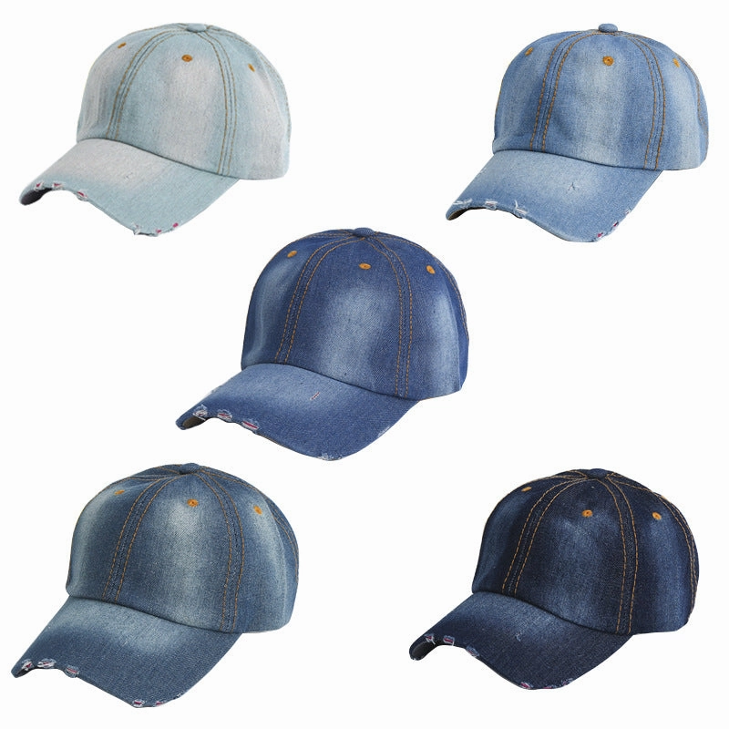 Wholesale Washed denim sports sun protection visor dome cap
