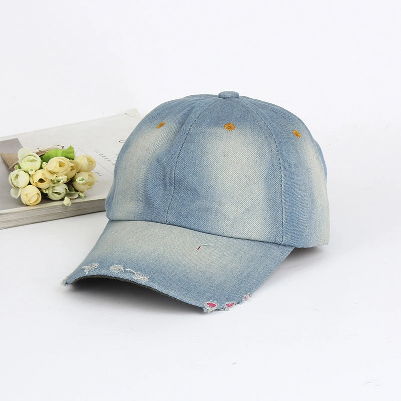 Wholesale Washed denim sports sun protection visor dome cap