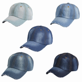 Wholesale Washed denim sports sun protection visor dome cap