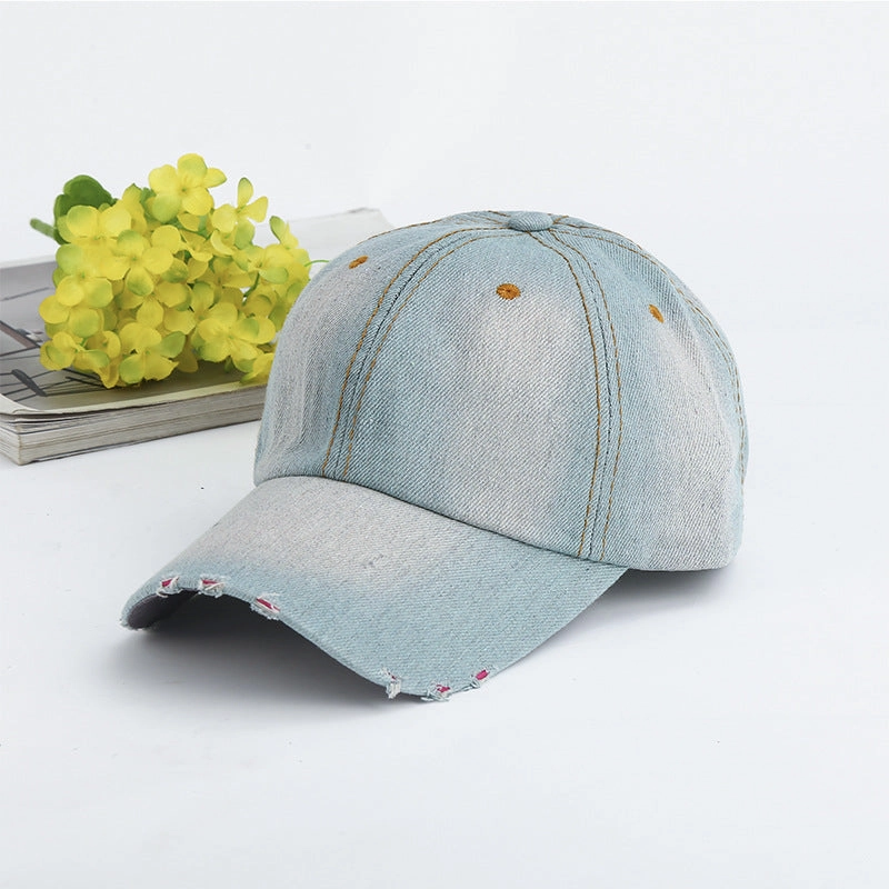 Wholesale Washed denim sports sun protection visor dome cap