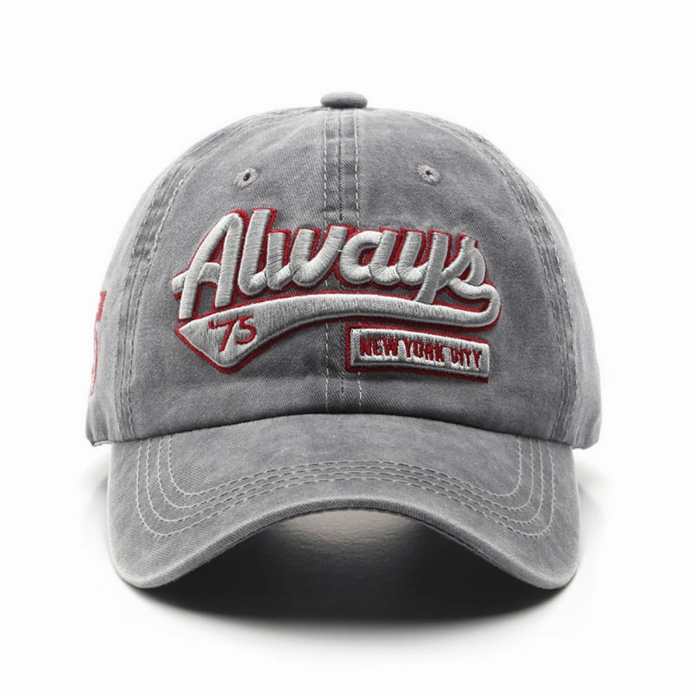 Wholesale Washed Distressed Letter Visor Baseball Cap