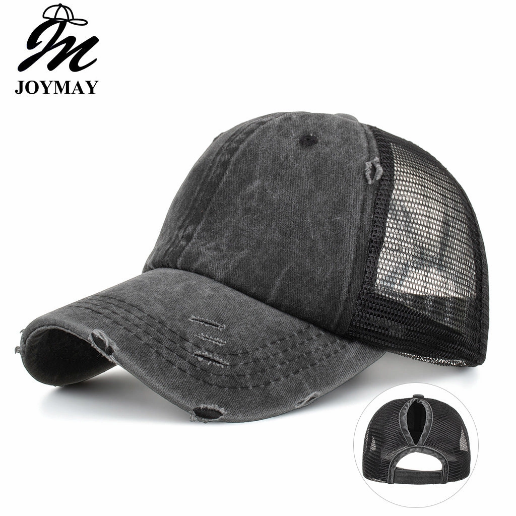 Wholesale Washed distressed ponytail baseball cap