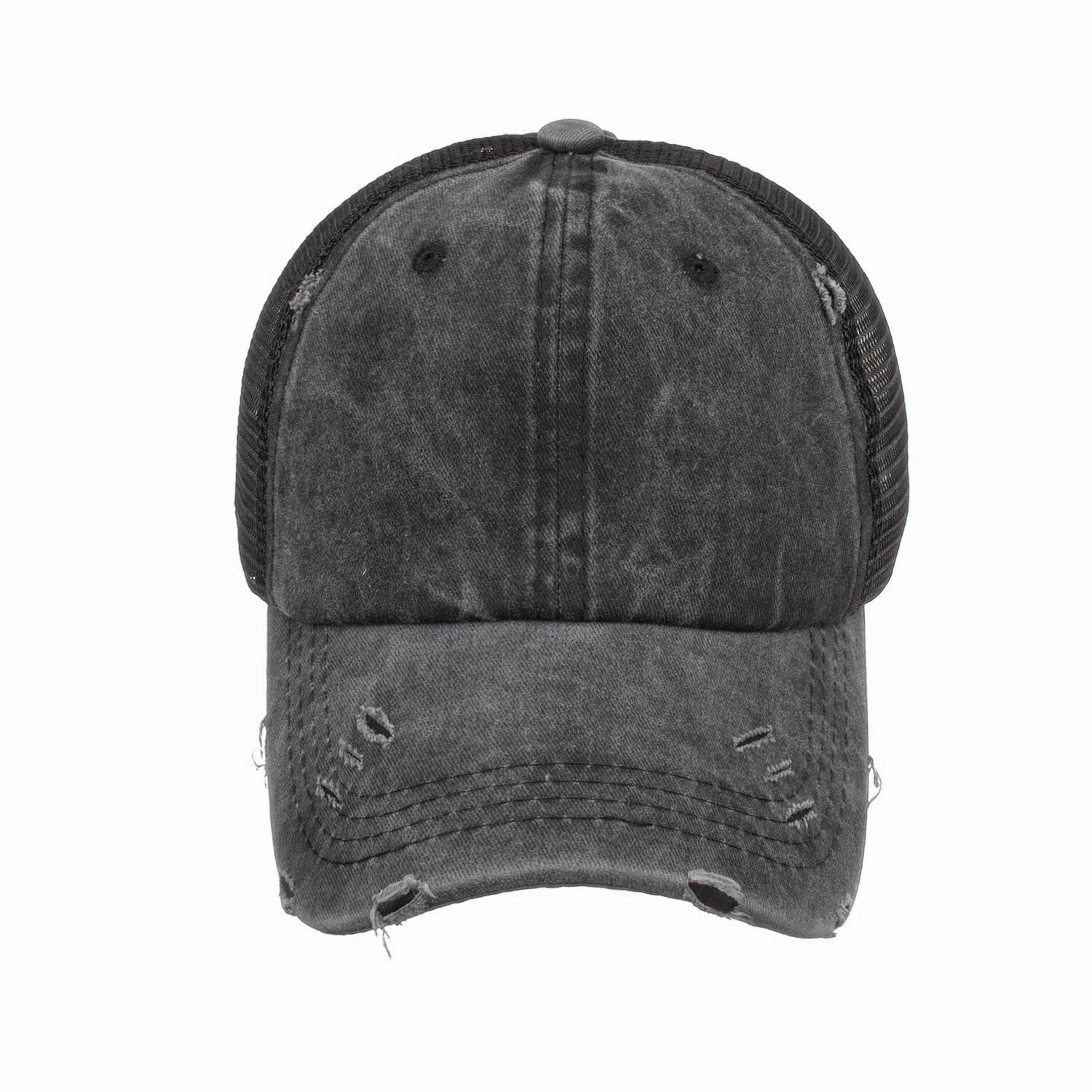 Wholesale Washed distressed ponytail baseball cap