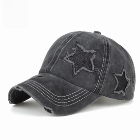 Wholesale Washed five-pointed star ponytail baseball cap