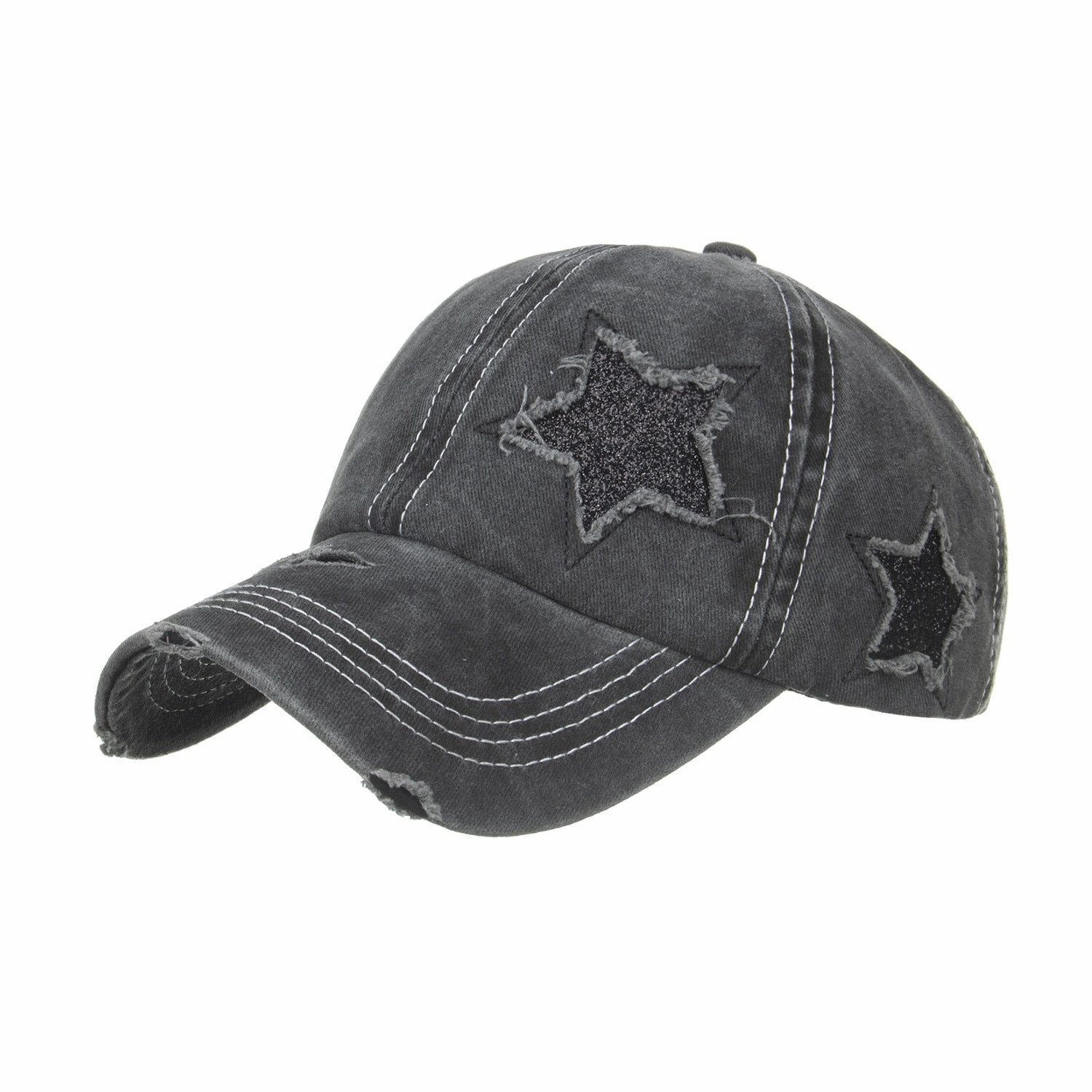 Wholesale Washed five-pointed star ponytail baseball cap