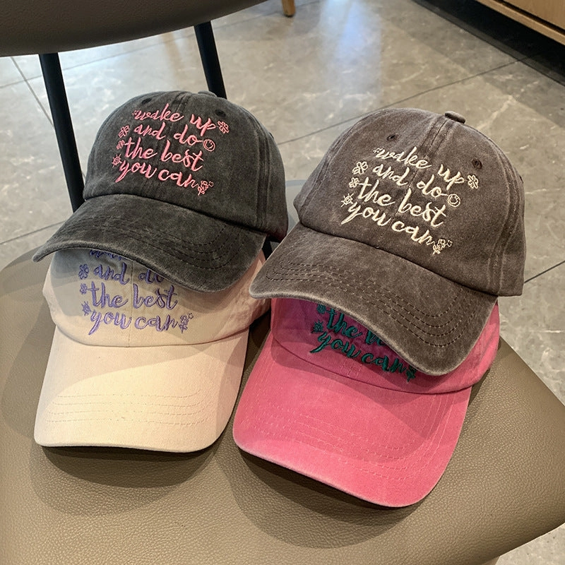 Wholesale Washed Letter Embroidery Vintage Distressed Baseball Cap