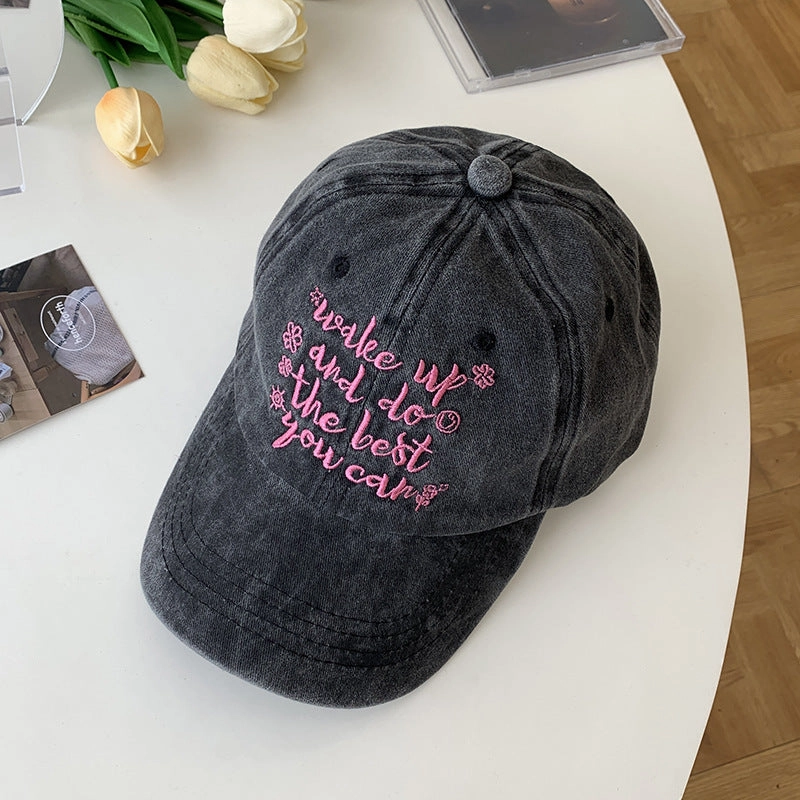 Wholesale Washed Letter Embroidery Vintage Distressed Baseball Cap