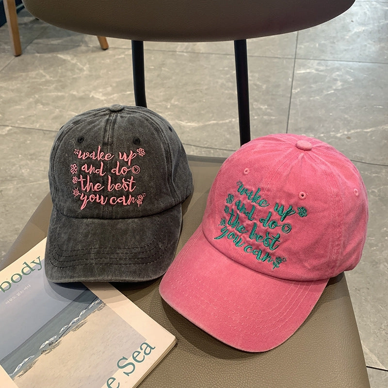 Wholesale Washed Letter Embroidery Vintage Distressed Baseball Cap