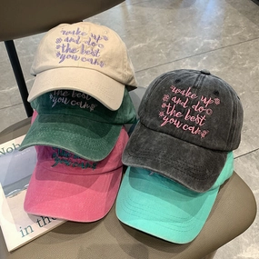 Wholesale Washed Letter Embroidery Vintage Distressed Baseball Cap
