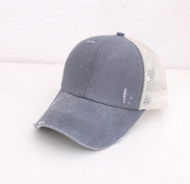 Wholesale Washed Ponytail Baseball Cap