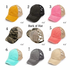 Wholesale Washed Ponytail Baseball Cap