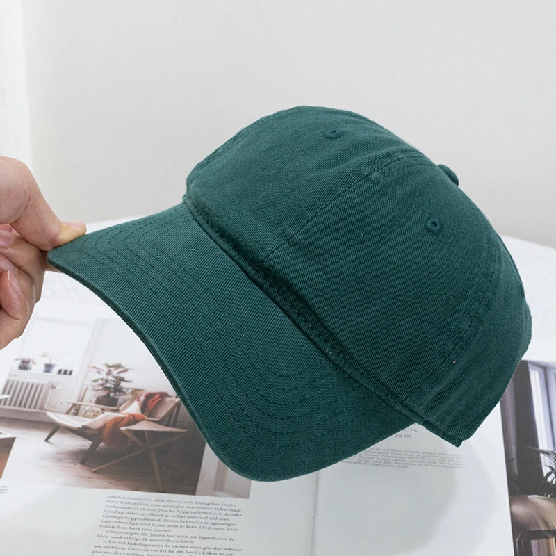 Wholesale Washed Solid Color Soft Top Versatile Curved Brim Baseball Cap
