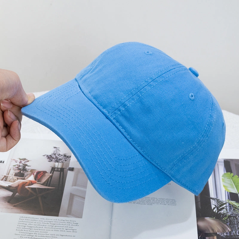 Wholesale Washed Solid Color Soft Top Versatile Curved Brim Baseball Cap