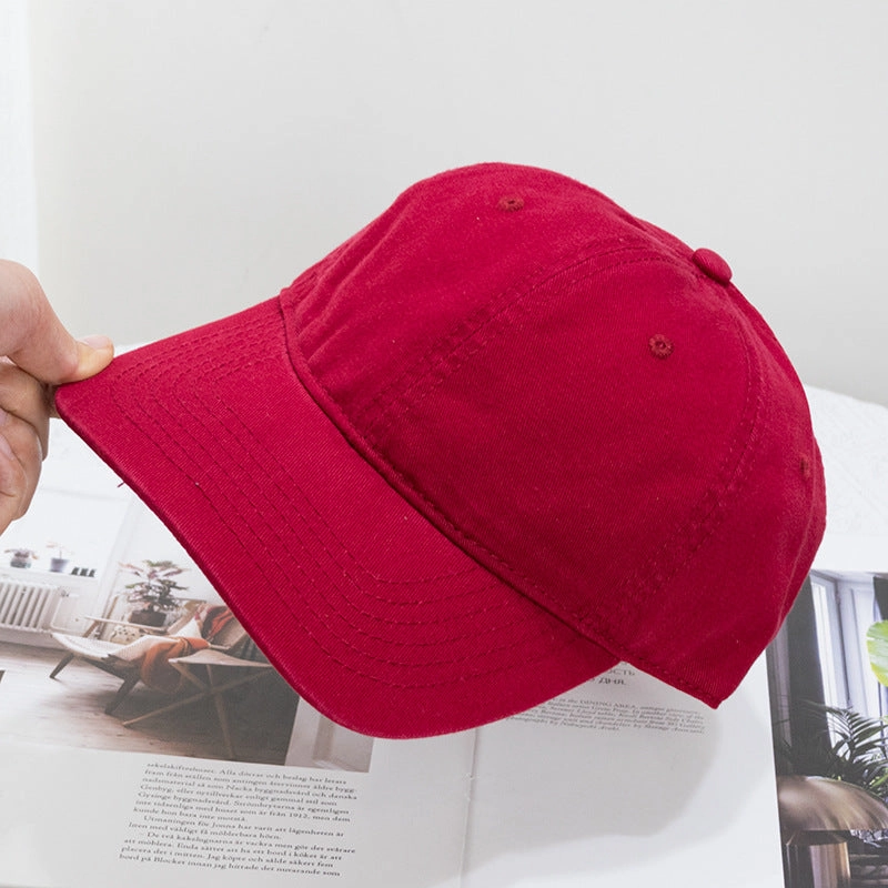 Wholesale Washed Solid Color Soft Top Versatile Curved Brim Baseball Cap