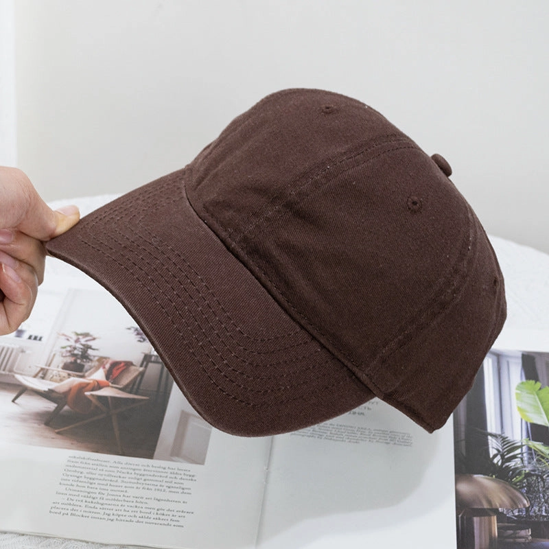 Wholesale Washed Solid Color Soft Top Versatile Curved Brim Baseball Cap