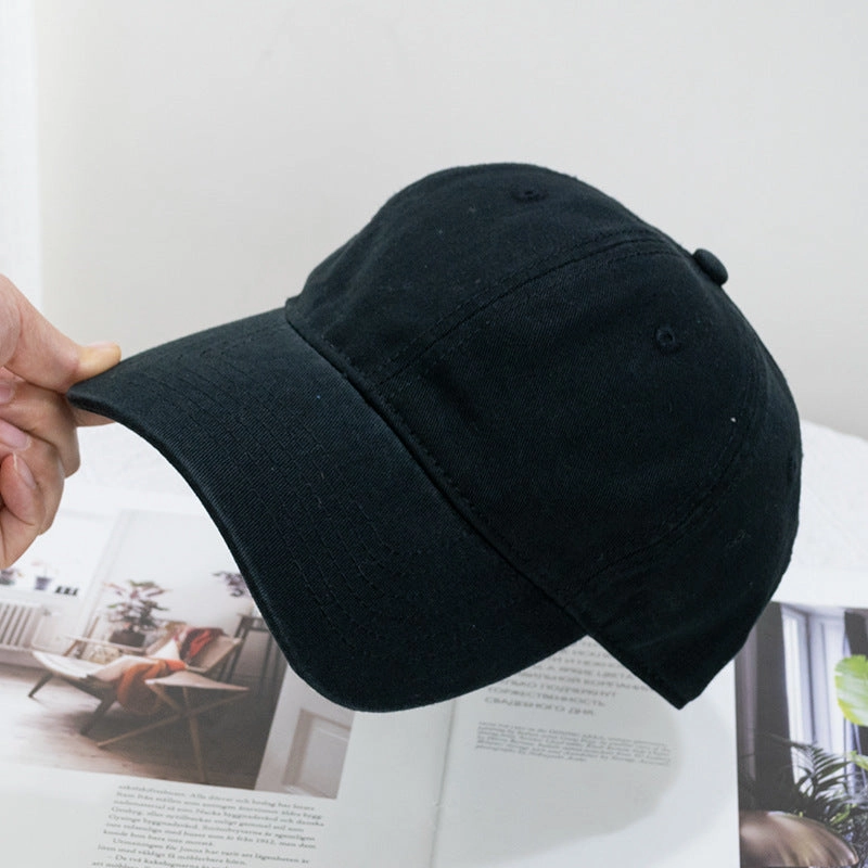 Wholesale Washed Solid Color Soft Top Versatile Curved Brim Baseball Cap