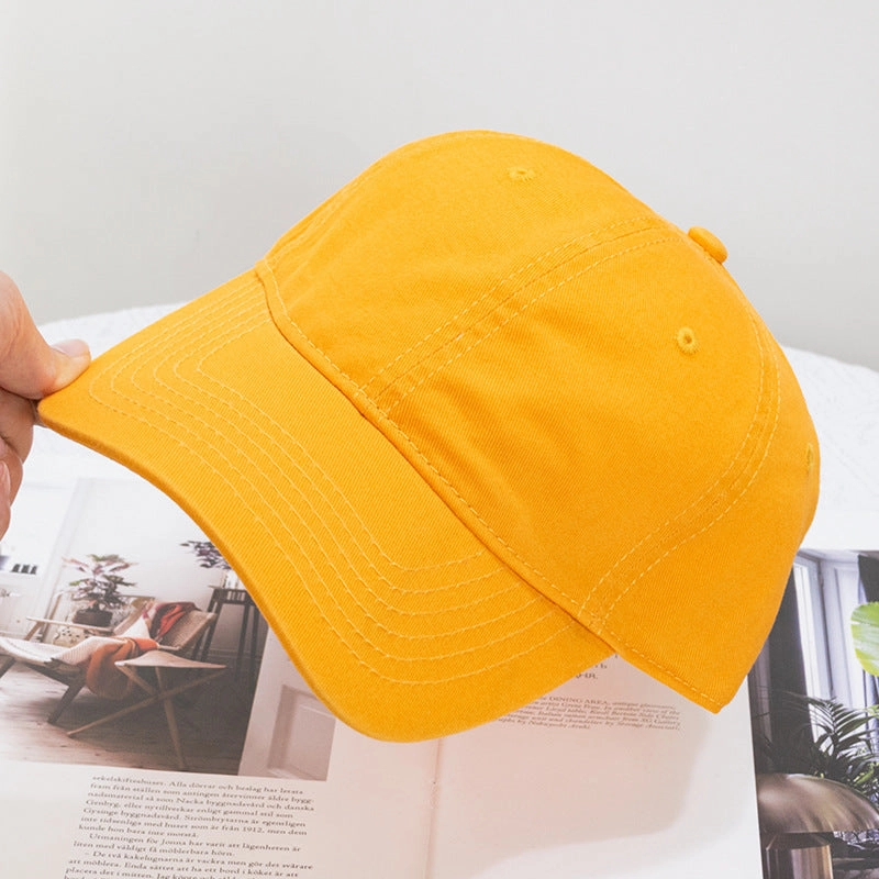 Wholesale Washed Solid Color Soft Top Versatile Curved Brim Baseball Cap