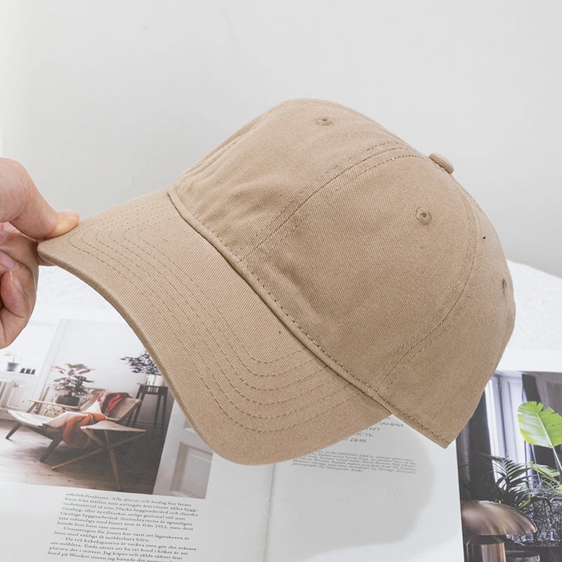 Wholesale Washed Solid Color Soft Top Versatile Curved Brim Baseball Cap