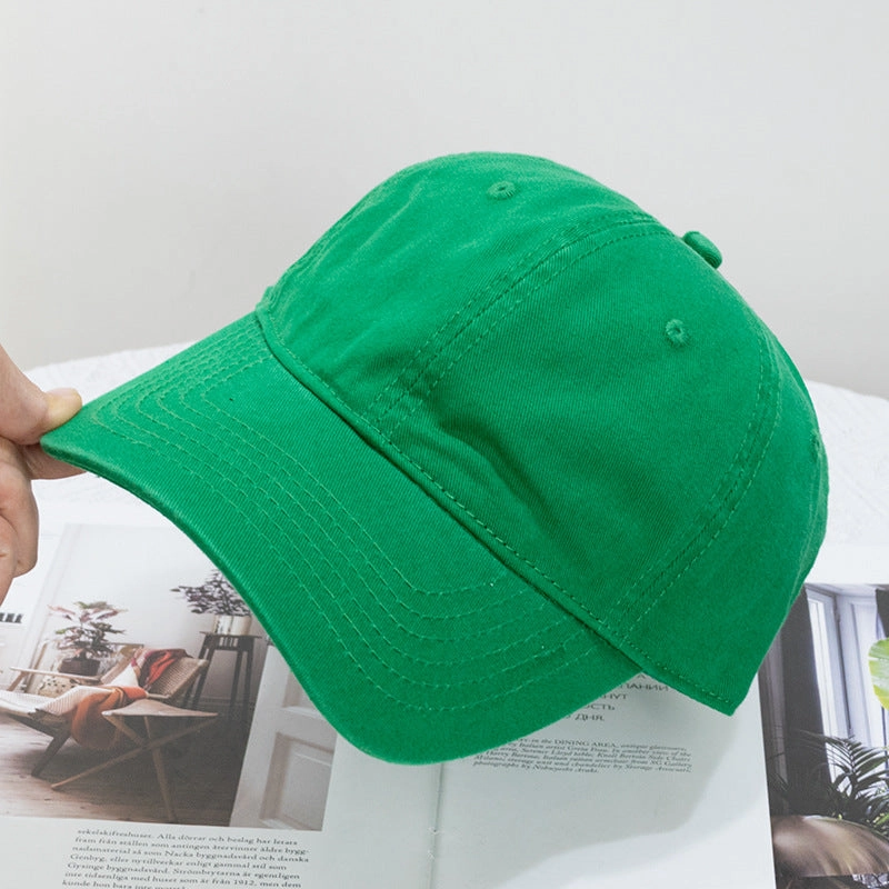 Wholesale Washed Solid Color Soft Top Versatile Curved Brim Baseball Cap