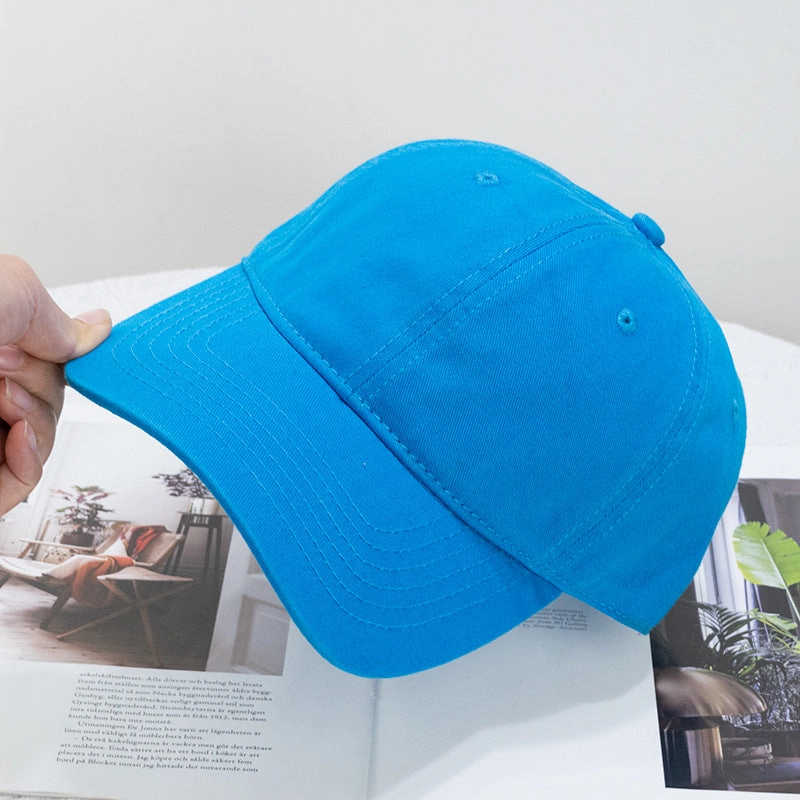 Wholesale Washed Solid Color Soft Top Versatile Curved Brim Baseball Cap