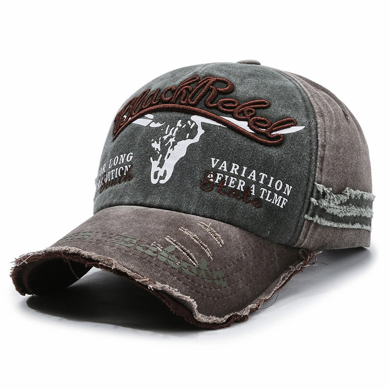 Wholesale Washed Vintage Distressed Embroidered Sun Protection Baseball Cap