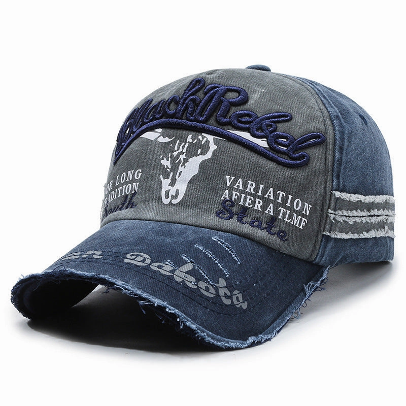 Wholesale Washed Vintage Distressed Embroidered Sun Protection Baseball Cap