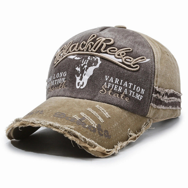 Wholesale Washed Vintage Distressed Embroidered Sun Protection Baseball Cap