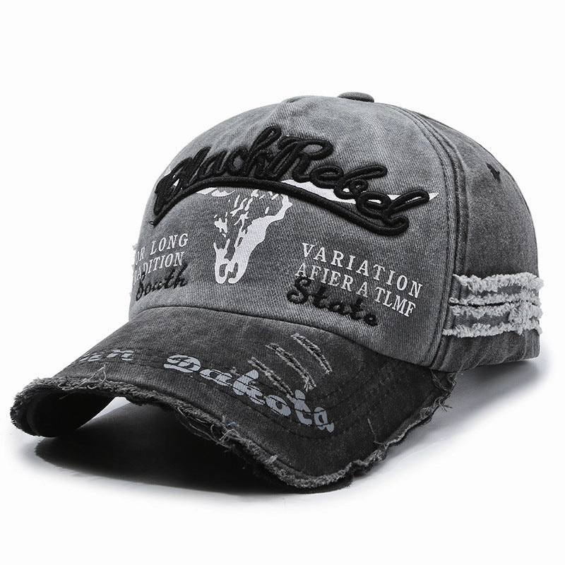 Wholesale Washed Vintage Distressed Embroidered Sun Protection Baseball Cap