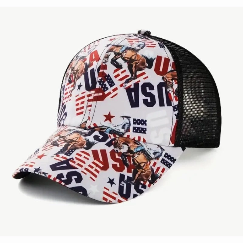 Wholesale Western Style Cross Ponytail Aztec Baseball Cap