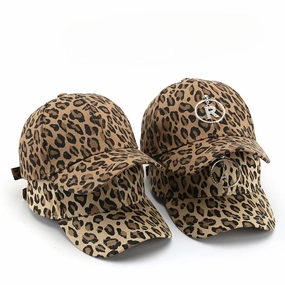 Wholesale Western Style Fashion Leopard Print Curved Brim Baseball Cap