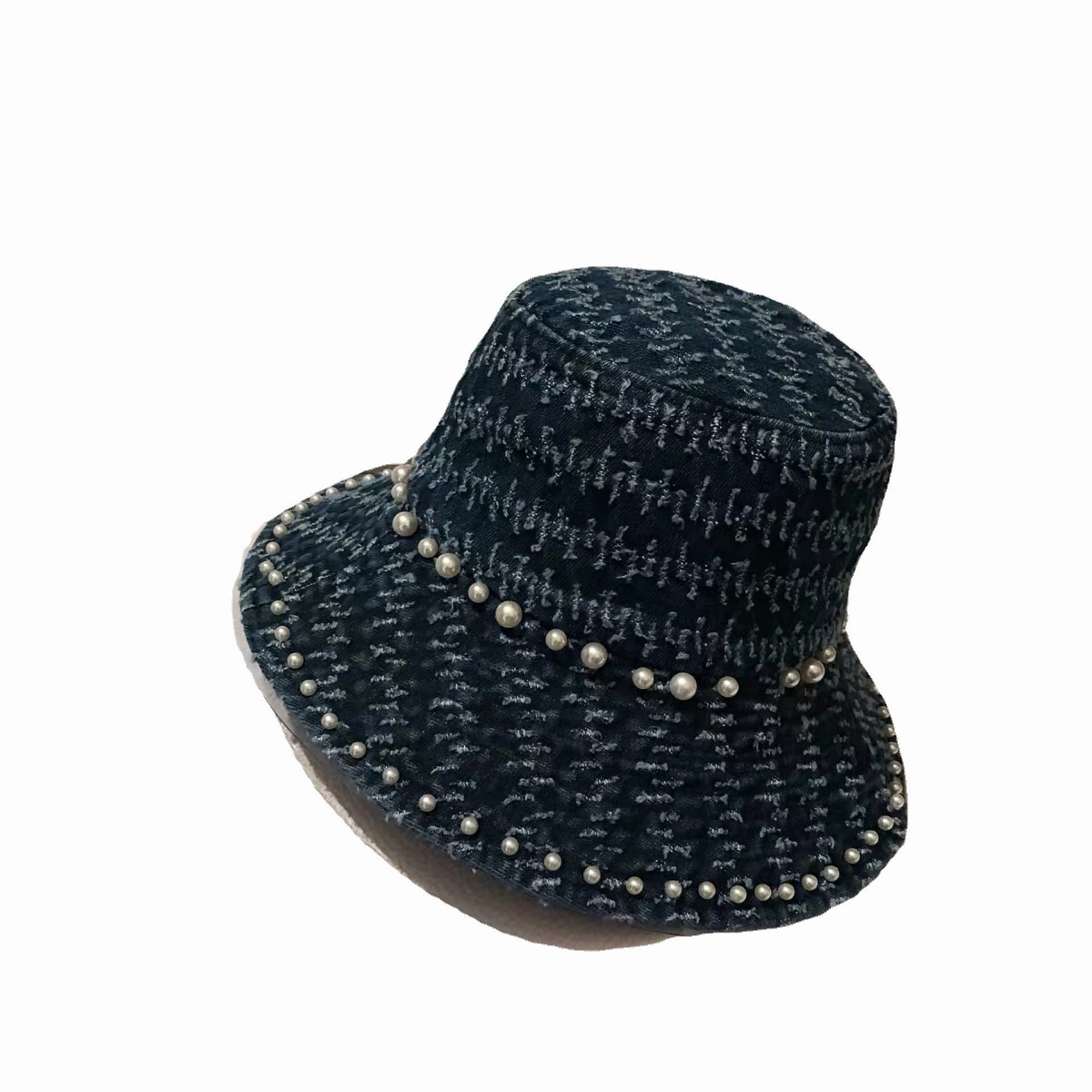 Wholesale Whiskers Ripped Tassel Denim Fisherman Hat Basin Hat