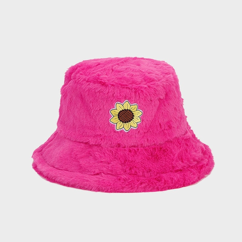 Wholesale Winter Sunflower Fisherman Hat Thickened Warm Plush Hat