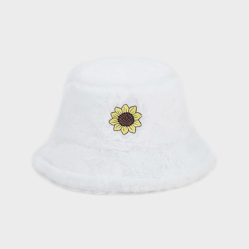 Wholesale Winter Sunflower Fisherman Hat Thickened Warm Plush Hat