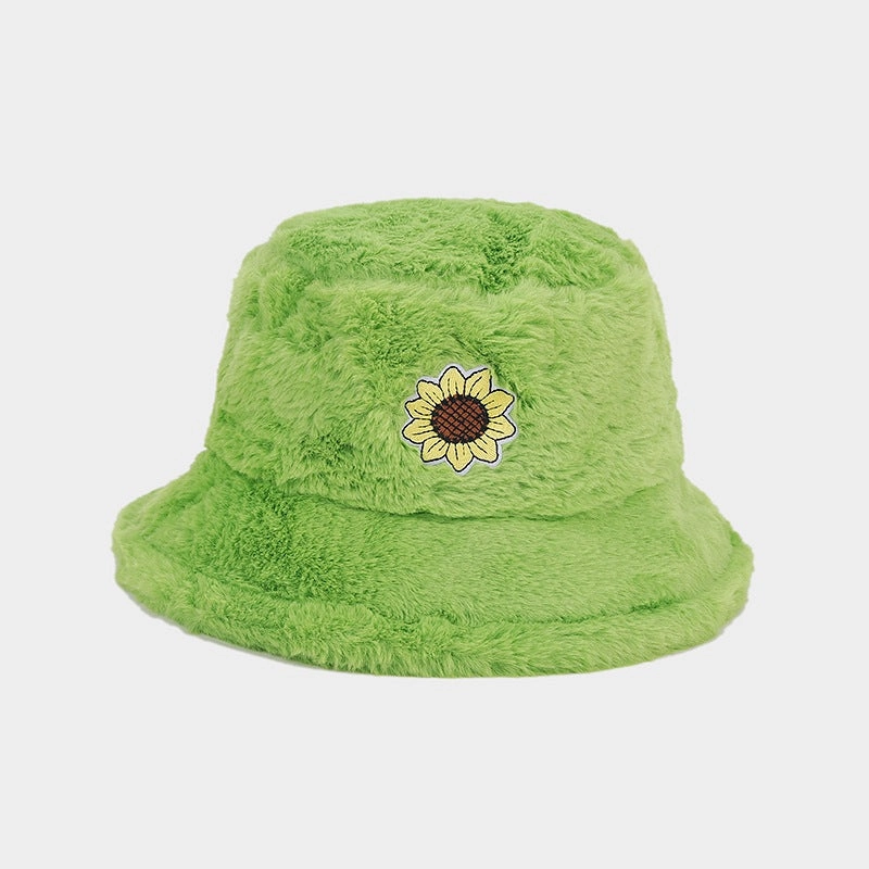 Wholesale Winter Sunflower Fisherman Hat Thickened Warm Plush Hat