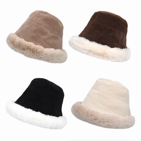 Wholesale Winter Thick Plush Hat Solid Color Simple Fisherman Hat