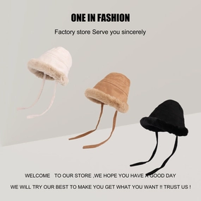 Wholesale Winter Velvet Thickened Warm Plush Fisherman Hat