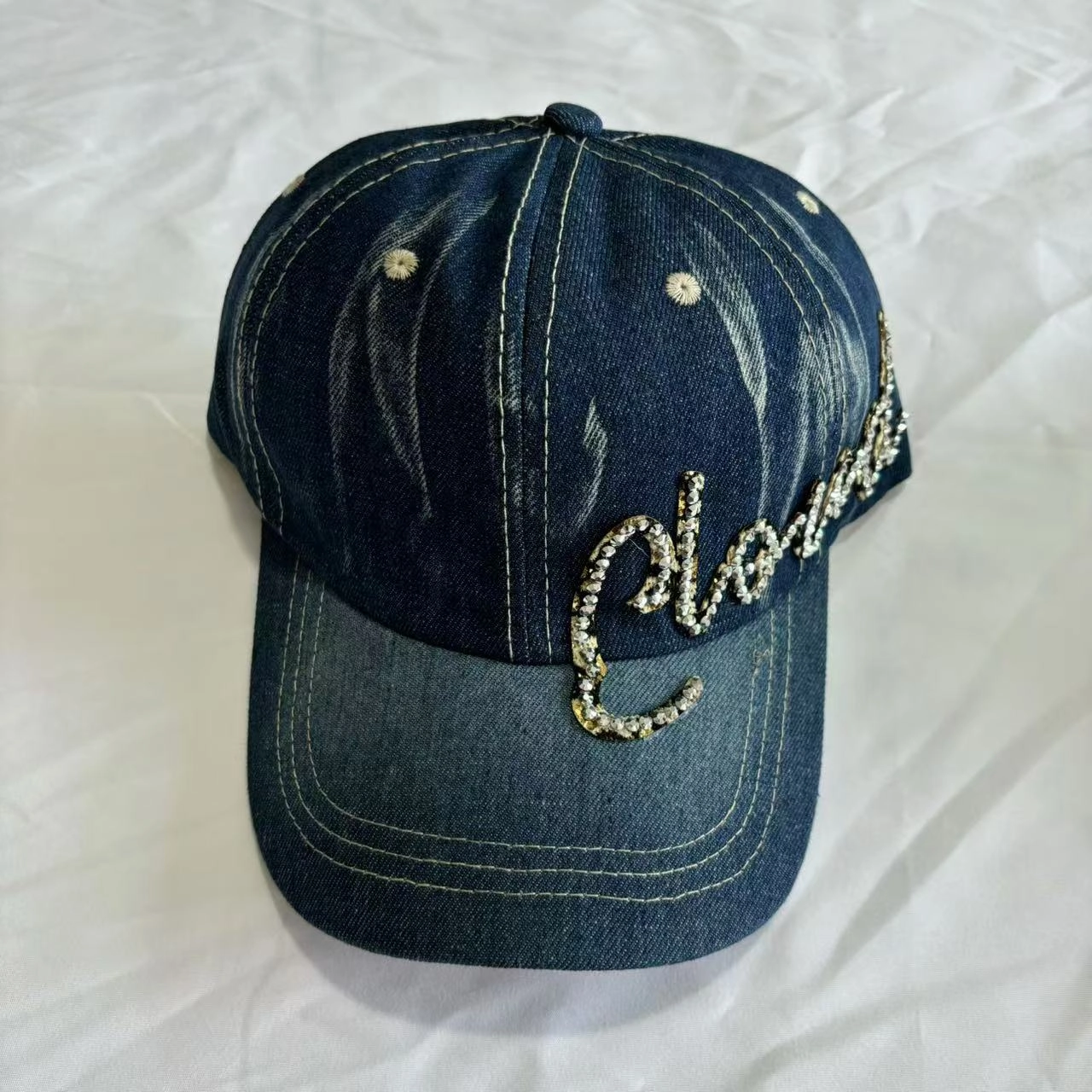 Wholesale Women's New Point Diamond Baseball Cap Outdoor Sports Leisure Diamond-studded Leopard Print Letter