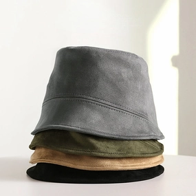 Wholesale Woolen Solid Color Bucket Hat