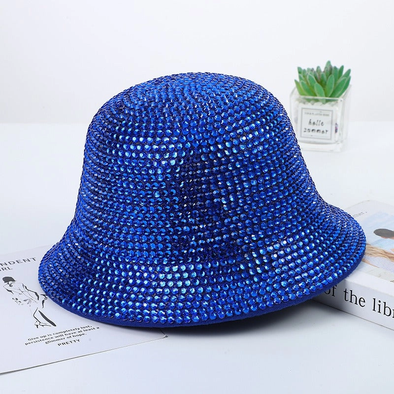 Wholesale Woolen Sparkling Diamond Performance Fisherman Hats