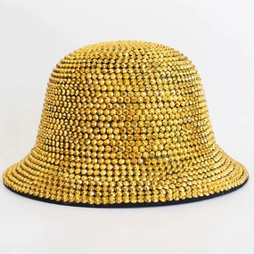 Wholesale Woolen Sparkling Diamond Performance Fisherman Hats