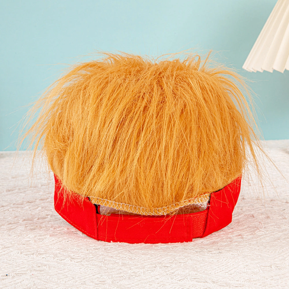 Wholesale Yellow hair wig hat baseball cap funny hip hop hat