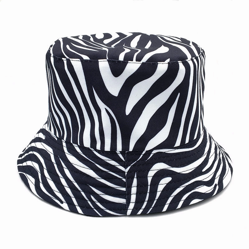 Wholesale Zebra Striped Printed Polyester Fisherman Hats
