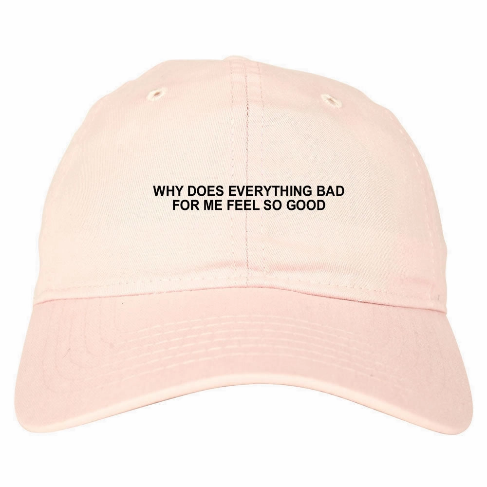 Why Does Everything Bad For Me Feel So Good Mens Dad Hat Baseball Cap